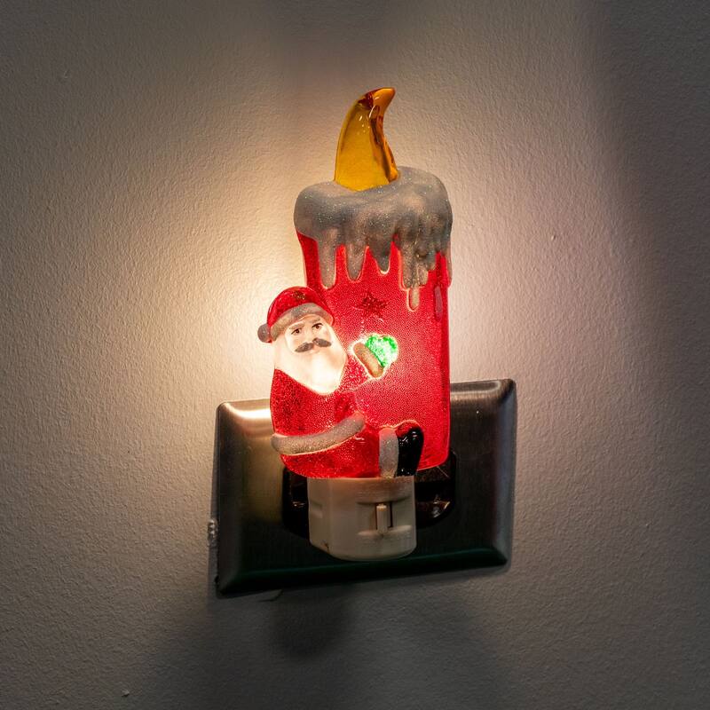 Novelty Lights LED Santa Claus Candle Christmas Night Light with Swivel Plug - SANTA CLAUS CANDLE