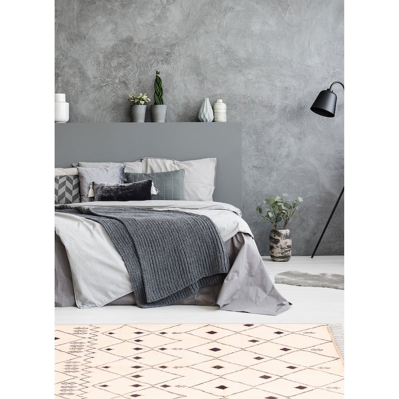 ECARPETGALLERY Hand-knotted Pak Finest Marrakesh Cream Wool Rug - 5'2 x 6'7