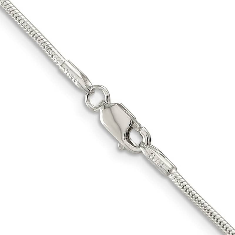 Curata 925 Sterling Silver Solid 1.5mm Round Snake Chain Necklace (Lobster)