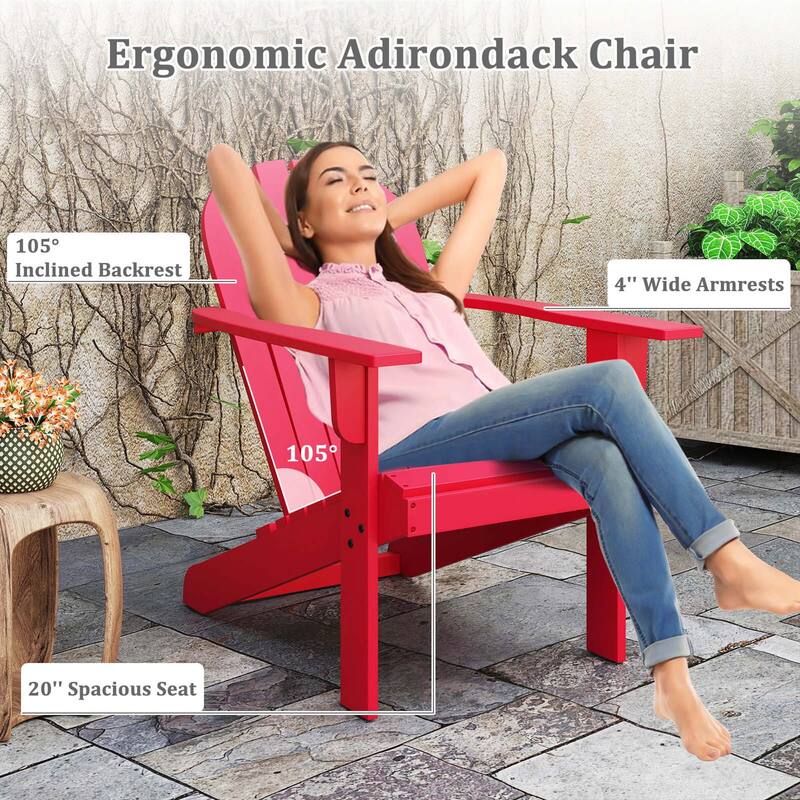 Costway Patio Adirondack Chair with Inclined Seat High Backrest & Wide - See Details