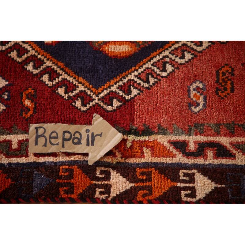 Vegetable Dye Tribal Qashqai Persian Vintage Rug Handmade Wool Carpet - 4'7"x 8'6"