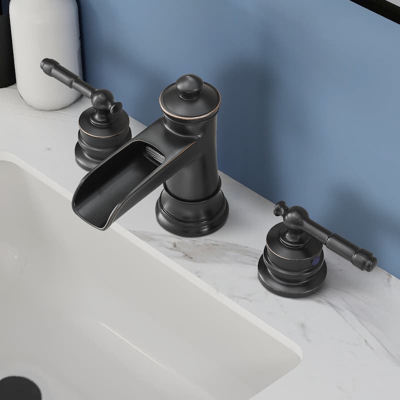 Topcraft Two Handle Waterfall Bathroom Faucet with Pop-Up Drainer