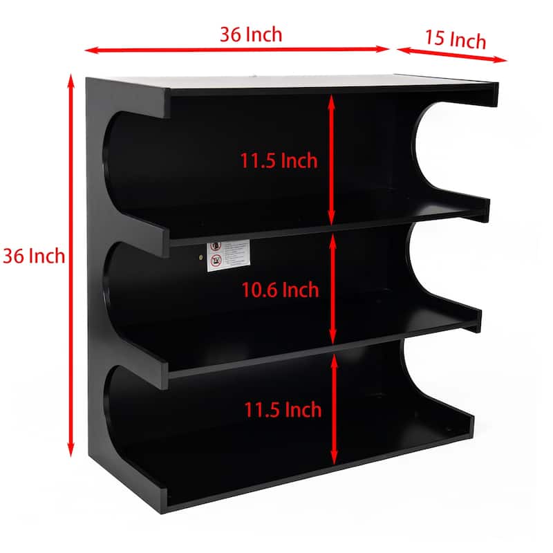 Multifunctional 4-Tier Black Book Shelf & Coffee Table,Creative Furniture Floor Bookshelf,Minimalist Organizer Storage Shelves