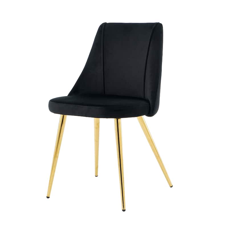 Set of 4 Modern simple velvet dining chair with gold metal legs