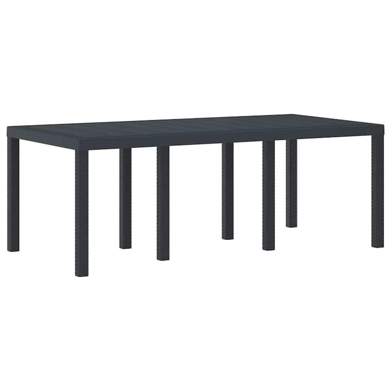 vidaXL Garden Table Anthracite/Brown poly rattan