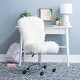 preview thumbnail 1 of 52, Clara Faux Fur Armless Office Chair Off-White