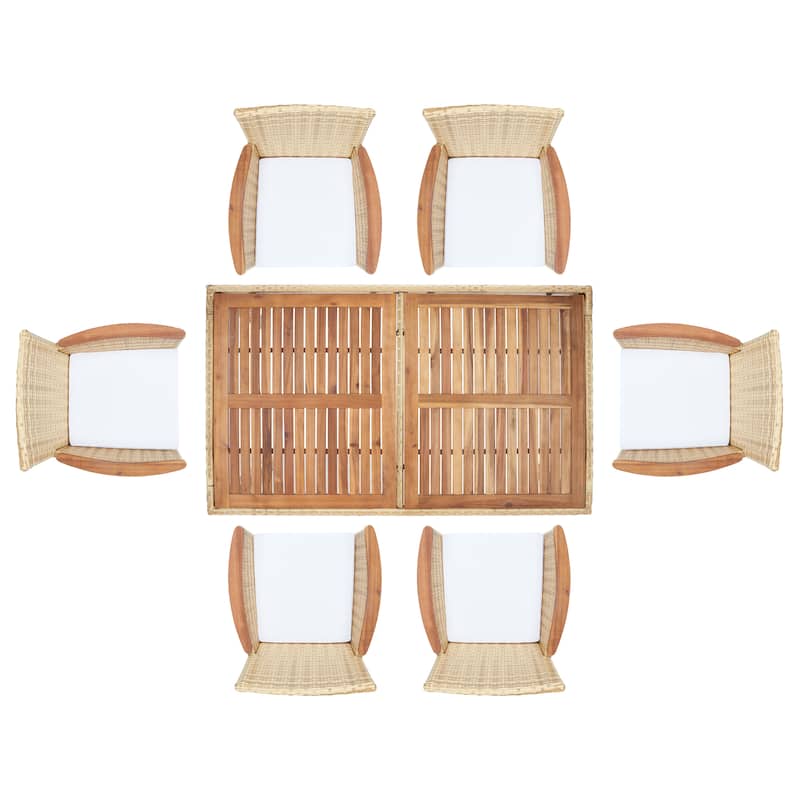 SAFAVIEH Outdoor Agne Dining Set - 59Wx35Dx29H
