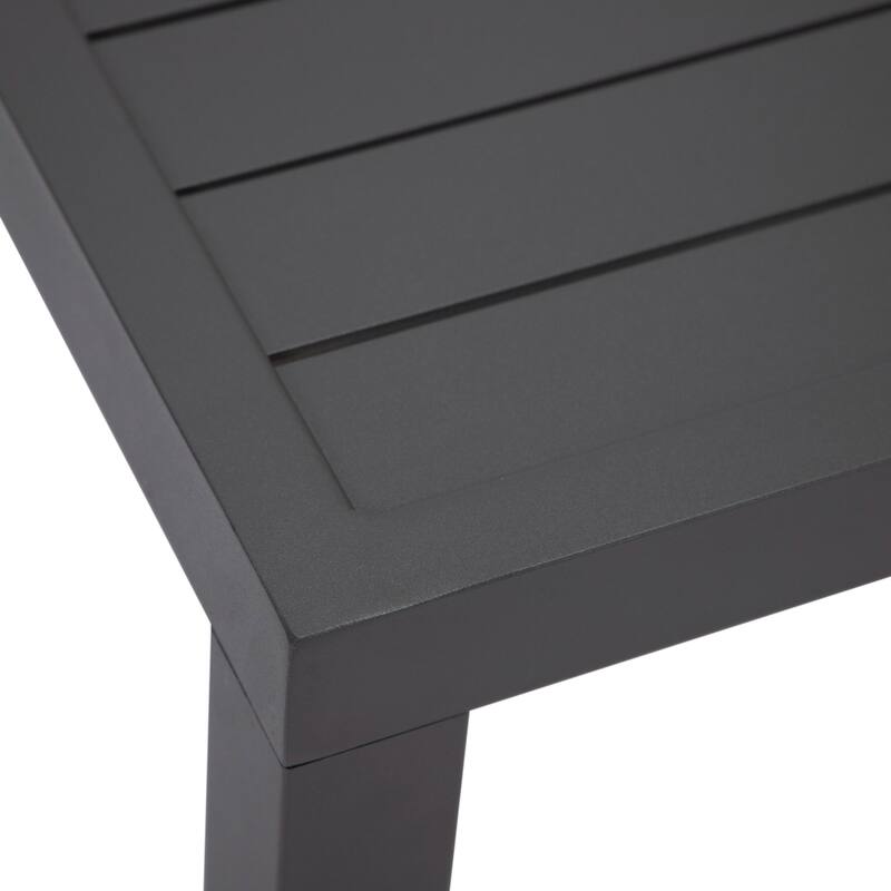 LeisureMod Hamilton Modern Outdoor Patio Aluminum End Side Coffee Table for Home Porch Garden Backyard (Easy Assembly)