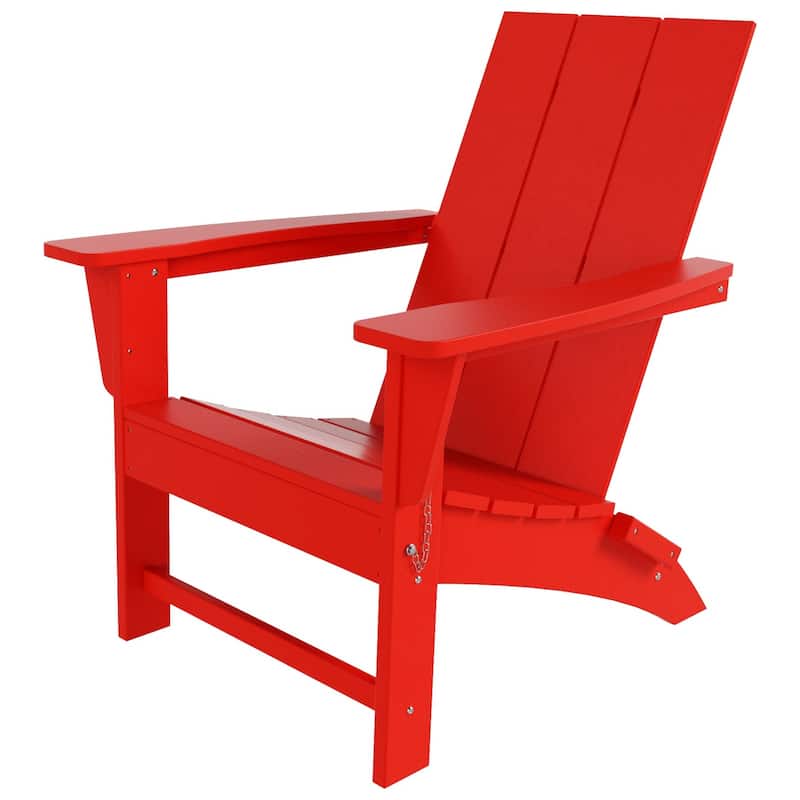 Shoreside Modern Poly Folding Eco-Friendly All Weather Adirondack Chair (Set of 8)