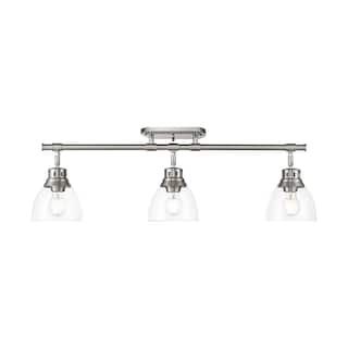 Yep by Golden Lighting Duncan 3-light Semi-Flush Mount in Pewter and Clear Glass - 3-Light Semi-flush