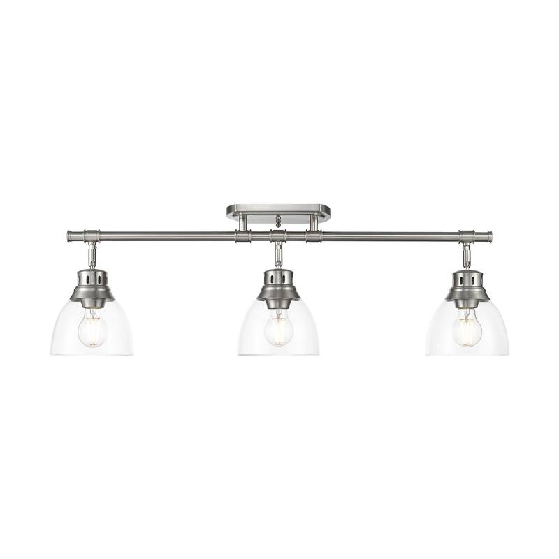 Yep by Golden Lighting Duncan 3-light Semi-Flush Mount in Pewter and Clear Glass - 3-Light Semi-flush