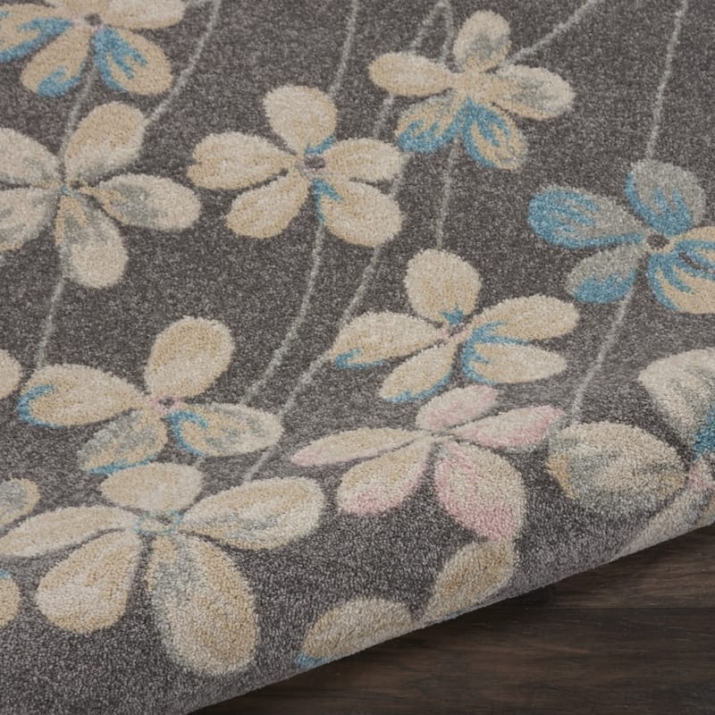HomeRootsFloral Contemporary Rectangle Area Rug - 142' X '106' X '0.5