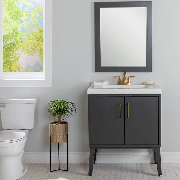 slide 2 of 37, Spring Mill Cabinets 30" Darya Bathroom Vanity With 2-Doors, 1 Drawer, and White Sink Top