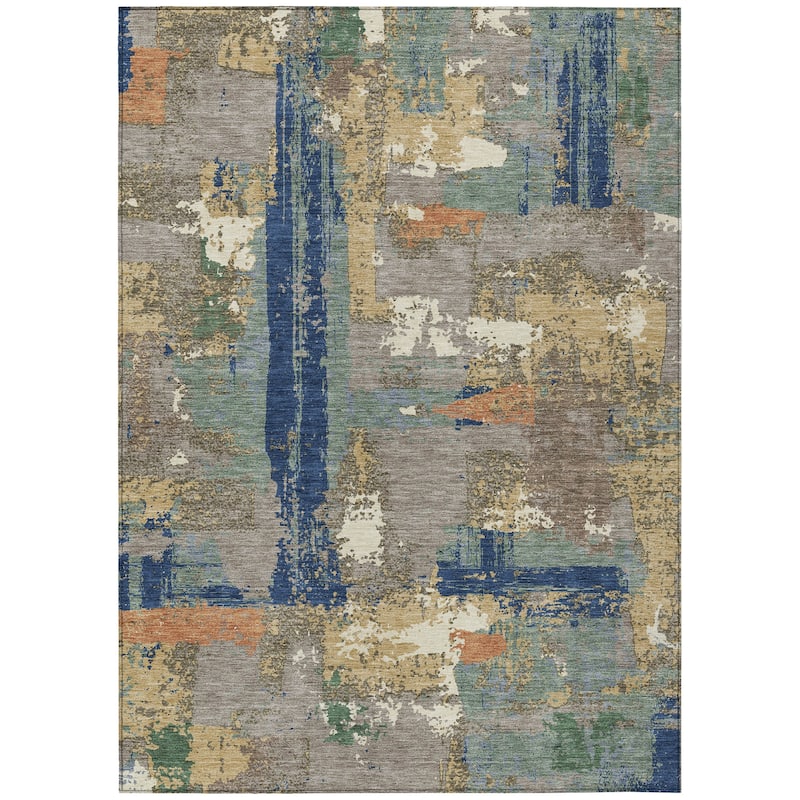 Machine Washable Indoor/Outdoor Casual Contemporary Chantille Rug