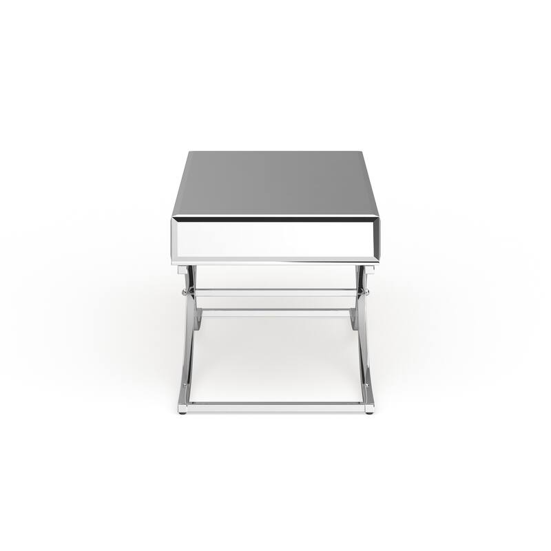 SEI Furniture Olivia Chrome Mirrored Coffee Table