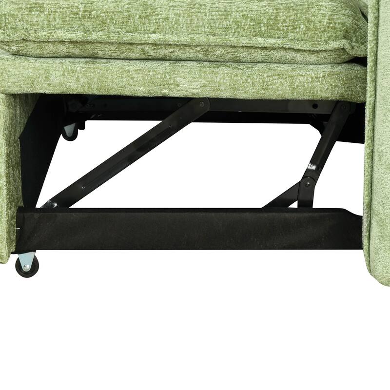 82.67" Chenille L-Shape Sectional Convertible Sofa Bed with Storage Ottoman, USB Ports and Power Sockets