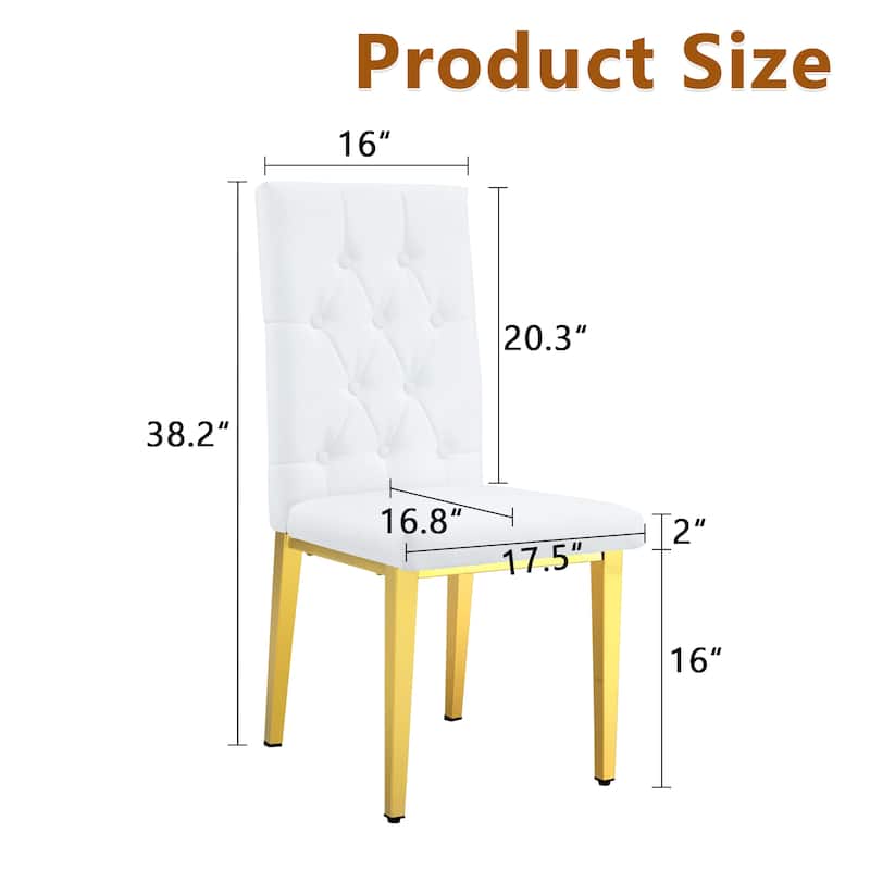 4 Piece Set of White Armless Dining Chairs w/ The Grid & Buckle Design of the Back