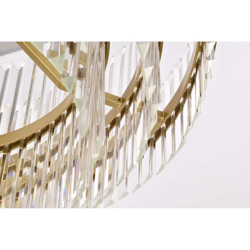 Remington Glam Tiered Crystal Chandelier - 10-Light 32in/4-Light 20in, Champagne Gold with Adjustable Chain, E12 Dimmable