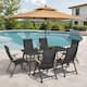 Option Set of 9 - Black Table with Tan Umbrella