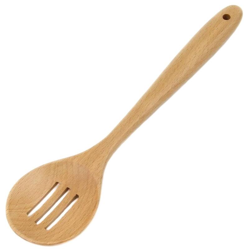 Chef Craft 11.75" Slotted Beechwood Cooking / Mixing Spoon - 1 Pack