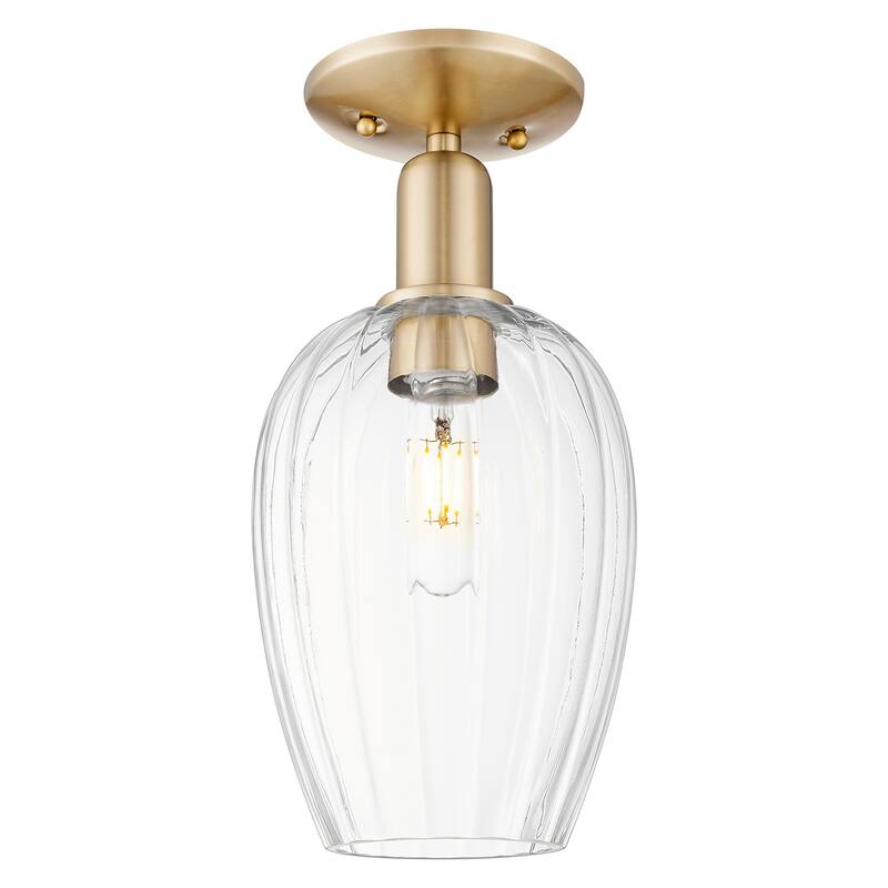 Innovations Lighting 716-1C-G457-6CL Preston 13" Tall Semi-Flush - Champagne Bronze