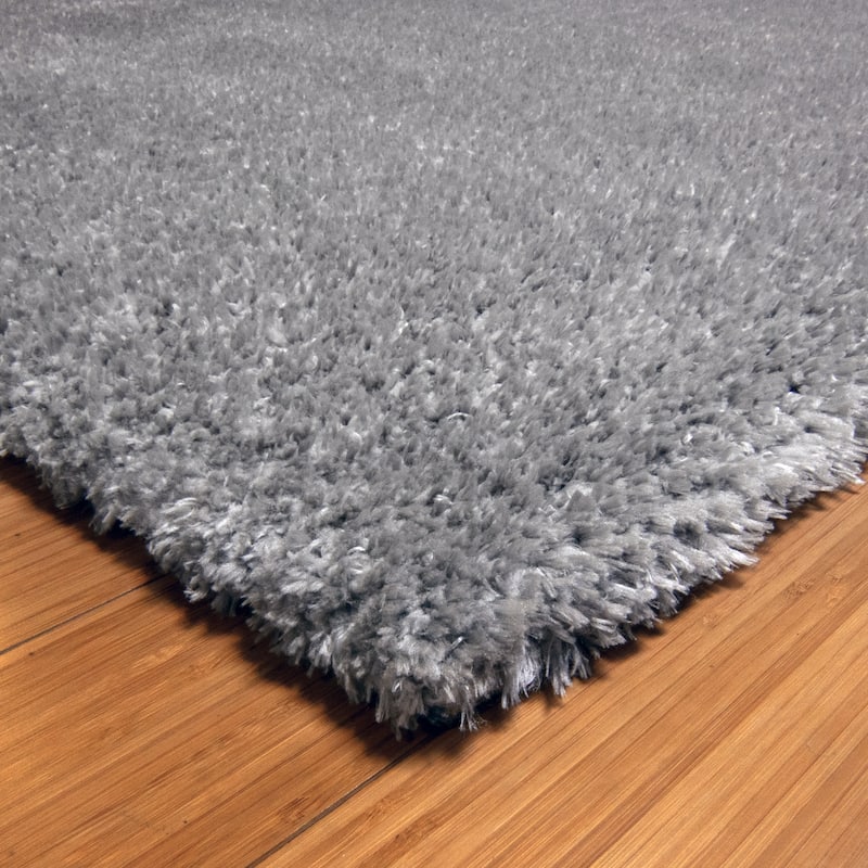 Gertmenian Thayer Solid Modern Light Grey Shag Area Rug