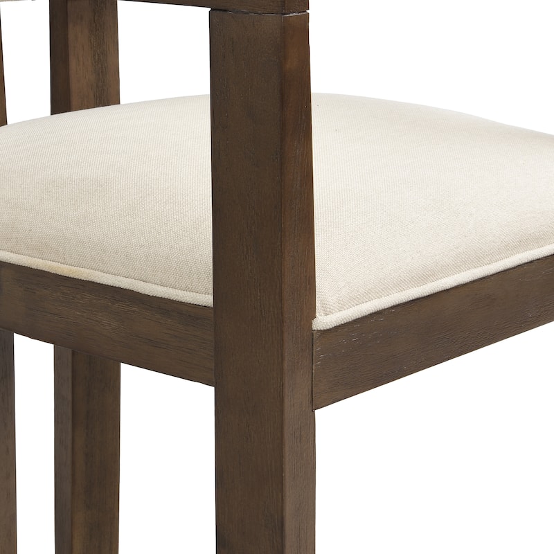 Christopher Knight Home - Modern 5-Piece Wooden Dining Set with Upholstered Linen Chairs