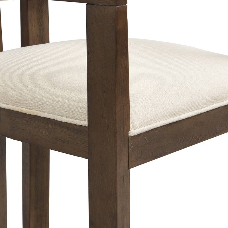 Conrad Sophisticated Modern Dining Chair With Armrest and Solid Wood Frame by Christopher Knight Home