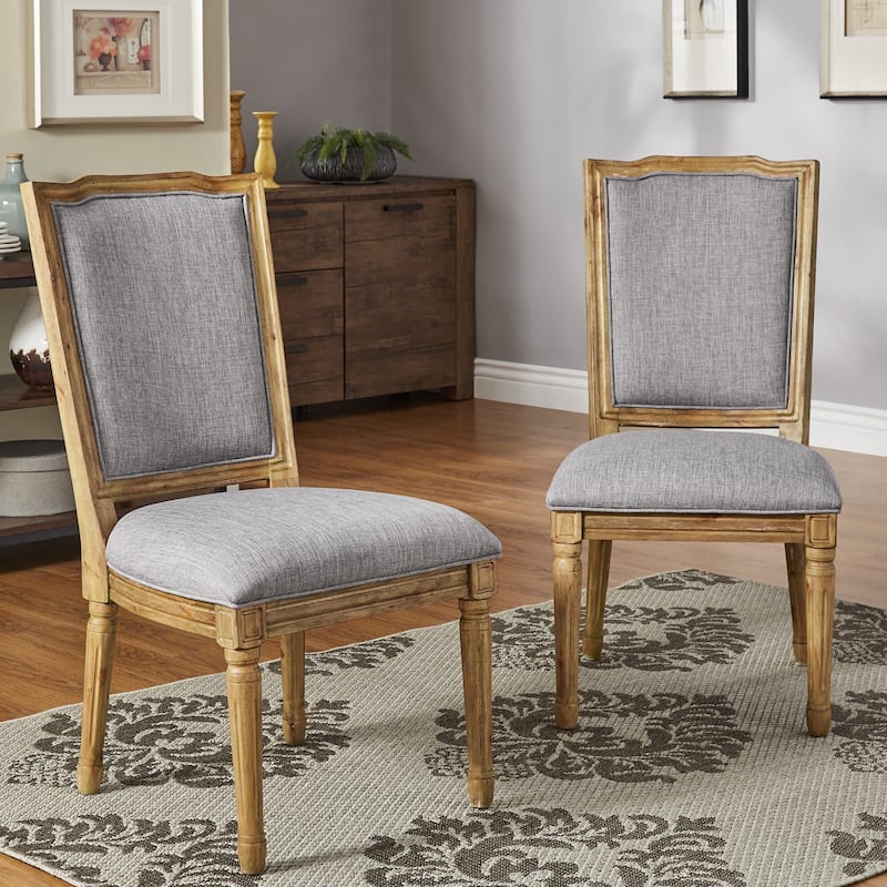 Deana Ornate Linen Dining Chairs (Set of 2) by iNSPIRE Q Artisan