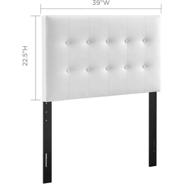 Emily Tufted Button Faux Leather Upholstered Twin Headboard - Bed Bath ...