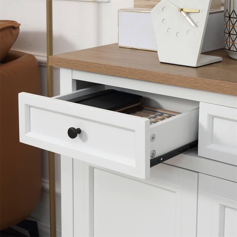 Wood Buffet Cabinet with 2 Drawers and Double Door