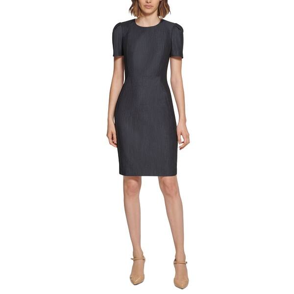 Calvin Klein Women's Puff Sleeve Denim Sheath Dress Blue Size 4Petite - Bed Bath & Beyond - 40628216 Calvin Klein Women's Puff Sleeve Denim Sheath Dress Blue Size 4Petite - Bed Bath & Beyond - 40628216