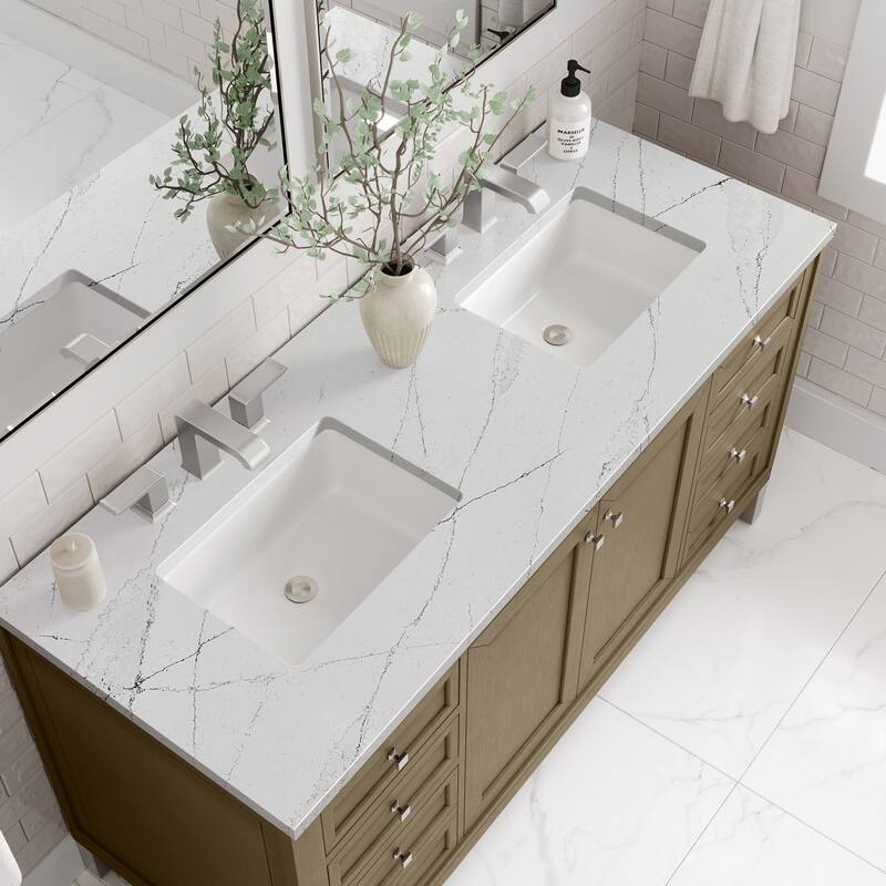 Chicago 60" Double Vanity, Walnut Whisper - Ethereal Noctis