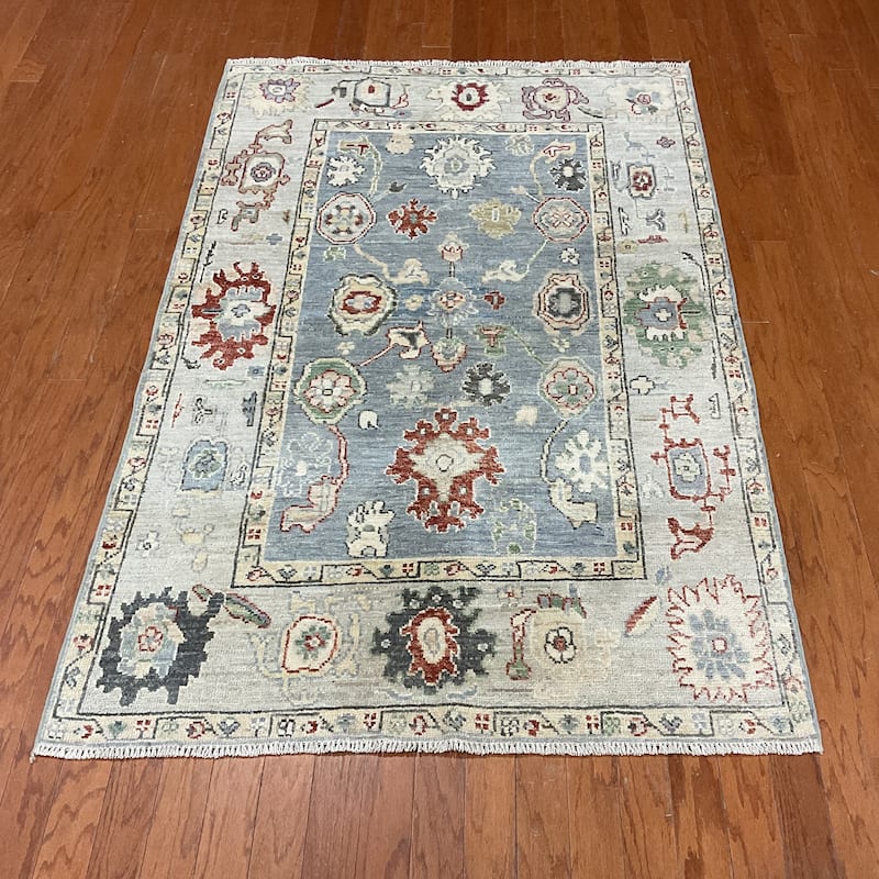 HERAT ORIENTAL Handmade Vegetable Dye Oushak Wool Rug - 4'1" x 6'2"