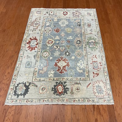 HERAT ORIENTAL Handmade Vegetable Dye Oushak Wool Rug - 4'1" x 6'2"