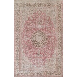 Vintage Traditional Floral Kerman Persian Wool Area Rug Hand-knotted ...