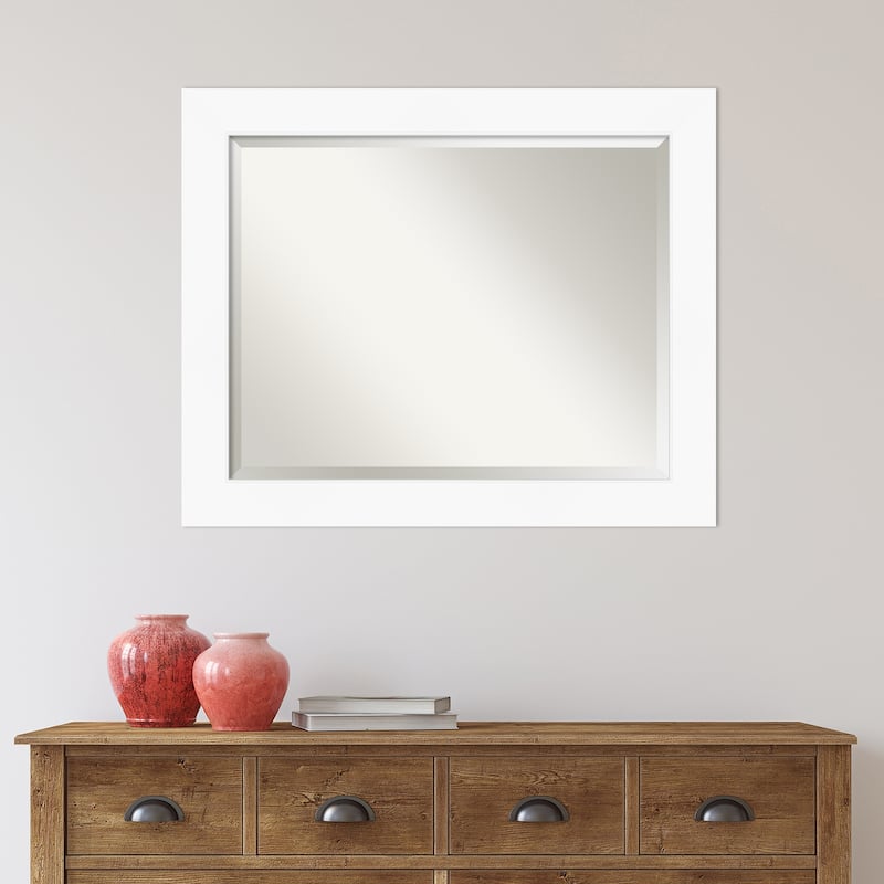 Beveled Wall Mirror - Cabinet White Frame - Cabinet White