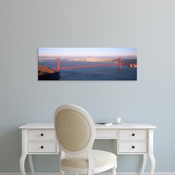 Easy Art Prints Panoramic Image 'Bridge across sea, Golden Gate Bridge, San Francisco, Marin, California' Canvas Art