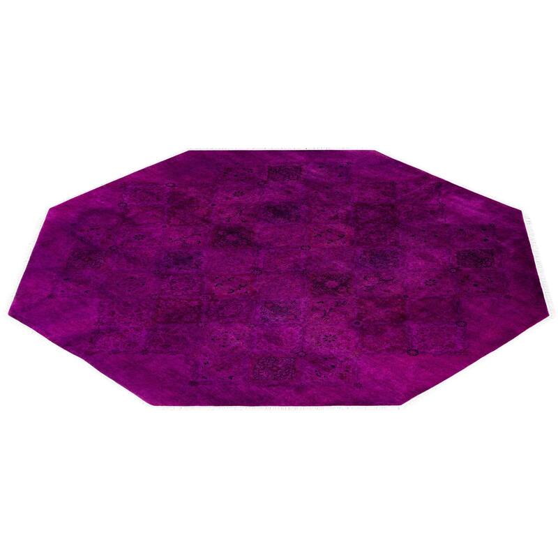 Overdyed One-of-a-Kind Hand-Knotted Area Rug - Purple - 8' 1" x 8' 1"