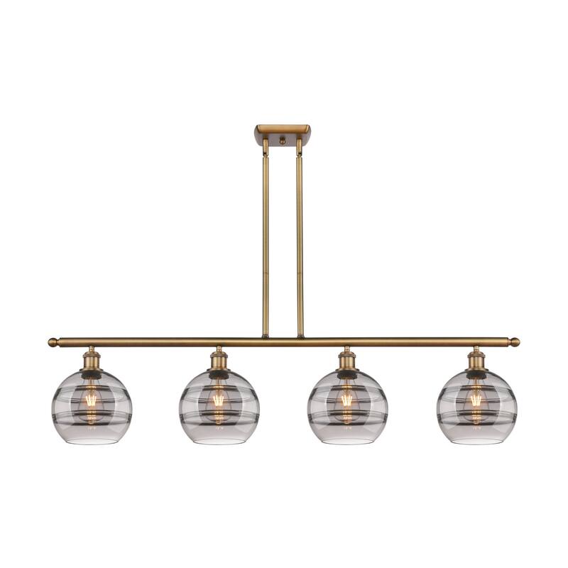Innovations Lighting 516-4I-10-48 Rochester Linear Rochester 4 Light - Brushed Brass / Smoked
