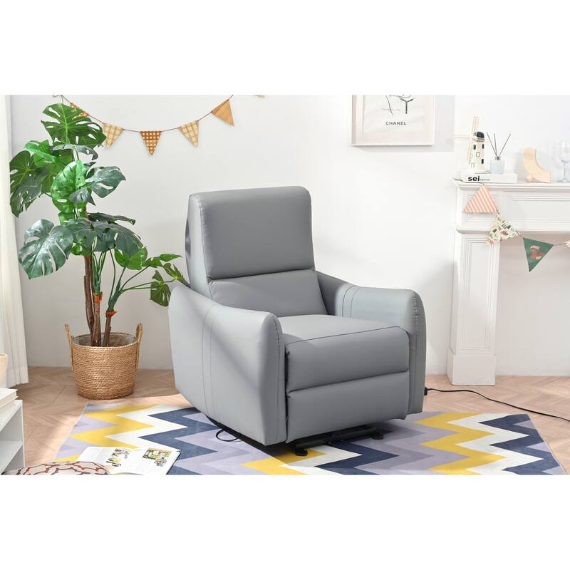 Wall Hugger Power Recliner Chair with USB Port, Electric Reclining Armchair for Small Spaces, PU Leather Sofa for Living Room