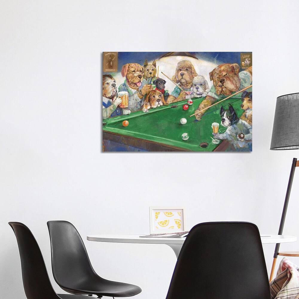 iCanvas "Pool Dogs" by Ruane Manning Canvas Print