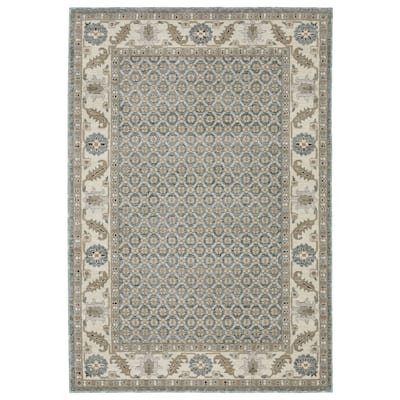 Style Haven Adalynn Bordered Floral Medallions Blue/ Ivory Area Rug