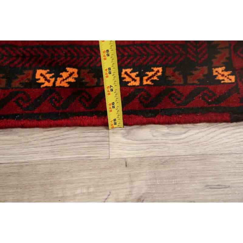Geometric Balouch Persian Traditional Area Rug Wool Hand-knotted - 3'3" x 6'3"