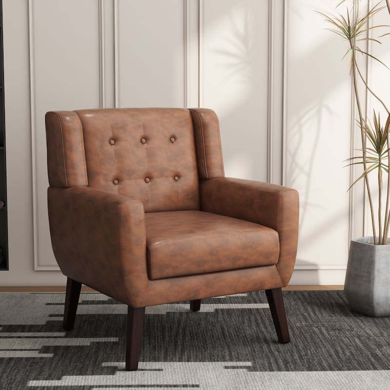 Cotton/ Linen Look Fabric Modern Accent Chair Armchair