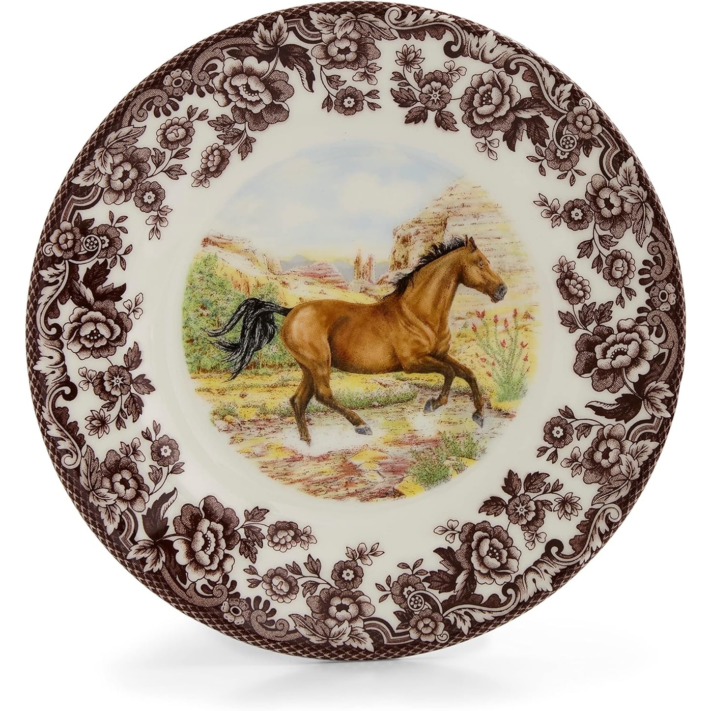 Spode Woodland Salad Plate, Horse 8 Inch - 8x8