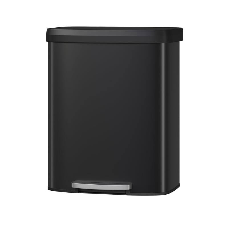 21 Gallon / 80 Liter Stainless Steel Trash Can,For Office, Bathroom, Dining Room - Black
