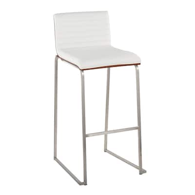 Silver Orchid Magda 30" Fixed-Height Upholstered Bar Stool (Set of 2)