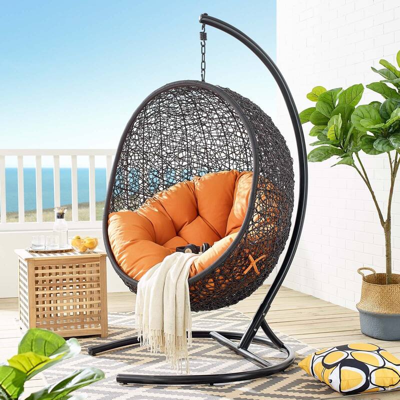 Encase Swing Outdoor Patio Lounge Chair - Orange