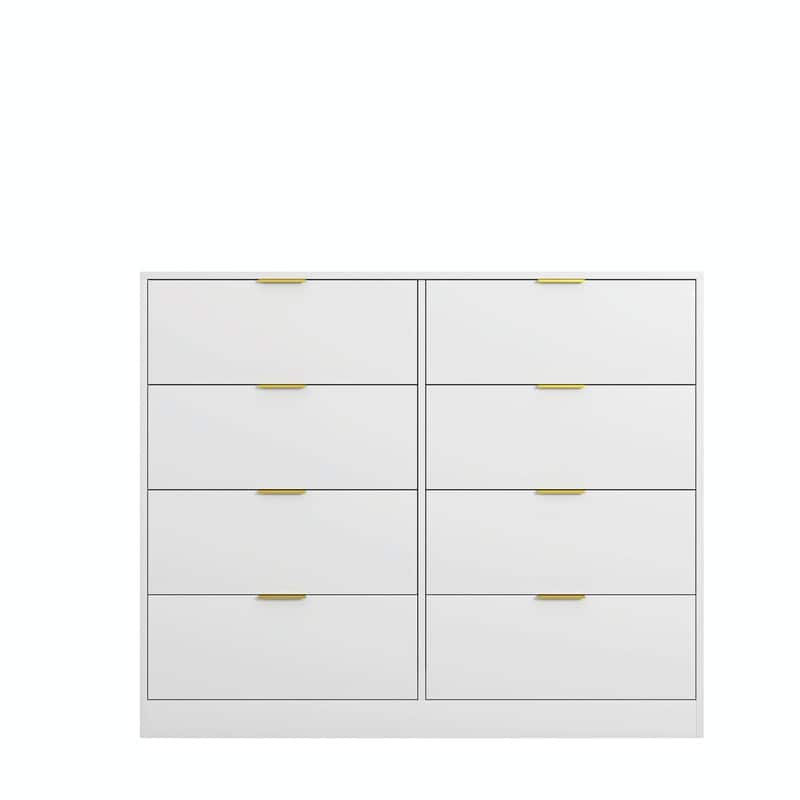 8-Drawer Wooden Dresser for Bedroom, Modern Chest of Drawers
